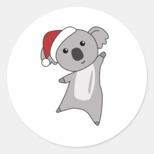 Koala Kerstwinter winterdieren Koalas Ronde Sticker