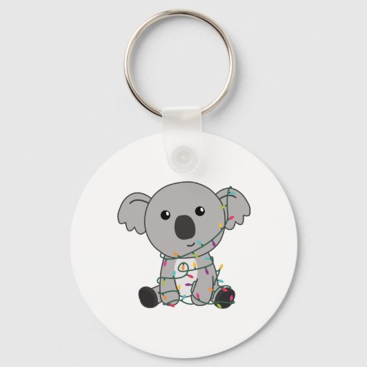 Koala Kerstwinter winterdieren Koalas Sleutelhanger (Voorkant)