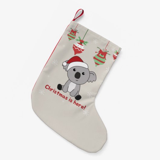 Koala Kerstwinter winterdieren Koalas Small C Kleine Kerstsok (Voorkant (Hangend))