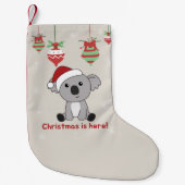 Koala Kerstwinter winterdieren Koalas Small C Kleine Kerstsok (Voorkant)