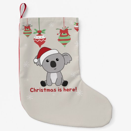 Koala Kerstwinter winterdieren Koalas Small C Kleine Kerstsok (Voorkant)