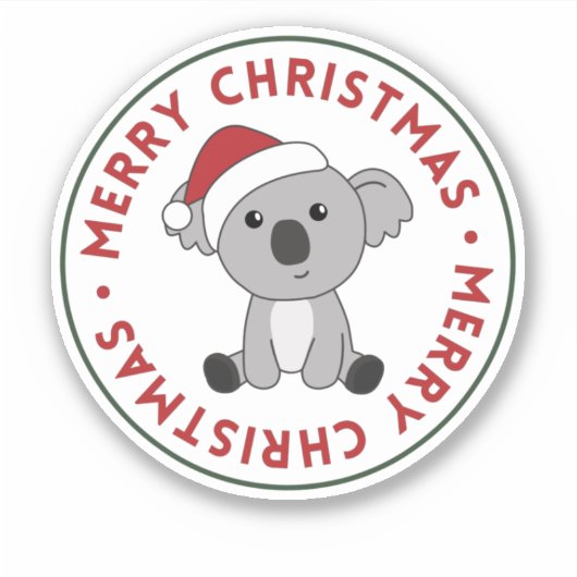 Koala Kerstwinter winterdieren Koalas-Sticker Sticker (Voorkant)