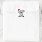 Koala Kerstwinter winterdieren Koalas Vierkante Sticker (Tas)