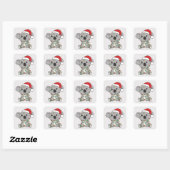 Koala Kerstwinterdieren Koalas Square Stick Vierkante Sticker (Vel)
