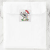 Koala Kerstwinterdieren Koalas Square Stick Vierkante Sticker (Tas)