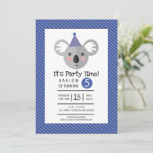 Koala Kids Birthday Party Invitation Kaart (Staand voorkant)