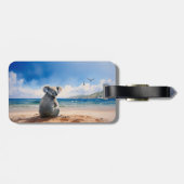 Koala kijkt naar de oceaan bagagelabel (Achterkant horizontaal)