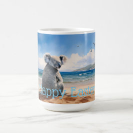 Koala kijkt naar de oceaan Happy Easter Koffiemok