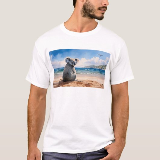 Koala kijkt naar de oceaan t-shirt (Voorkant)