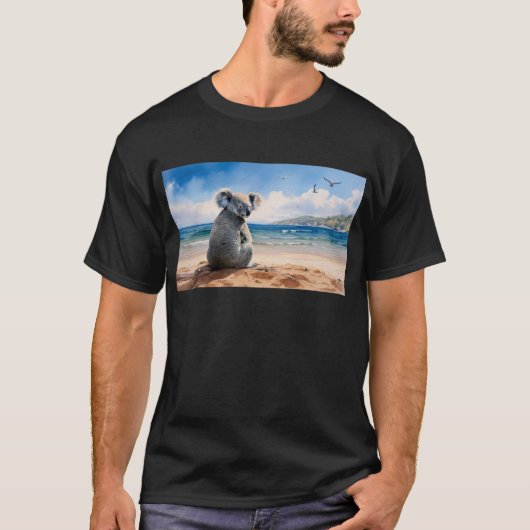 Koala kijkt naar de oceaan t-shirt (Voorkant)
