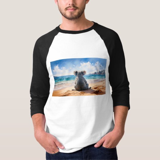 Koala kijkt naar de oceaan t-shirt (Voorkant)