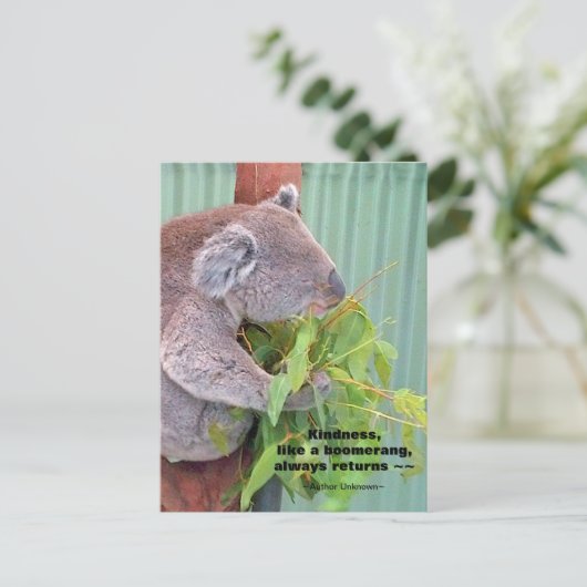 Koala Kindness Quote Briefkaart (Staand voorkant)