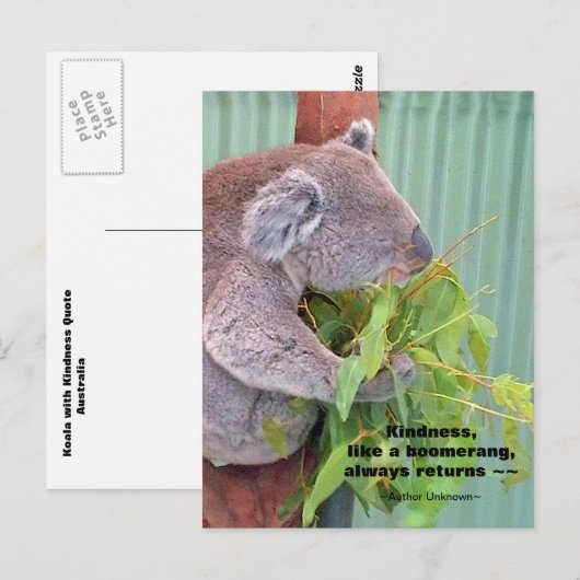 Koala Kindness Quote Briefkaart (Voorkant / Achterkant)