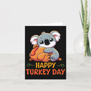 Koala Knuffelen Turkije Happy Thanksgiving Turkije Kaart
