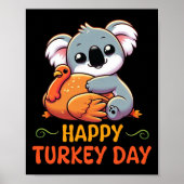Koala Knuffelen Turkije Happy Thanksgiving Turkije Poster (Voorkant)