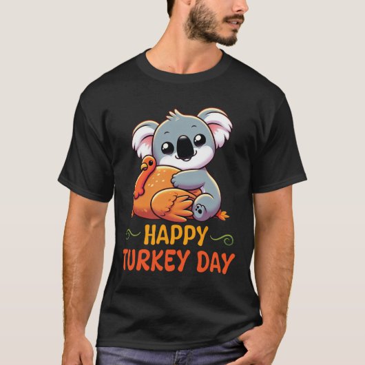 Koala Knuffelen Turkije Happy Thanksgiving Turkije T-shirt (Voorkant)
