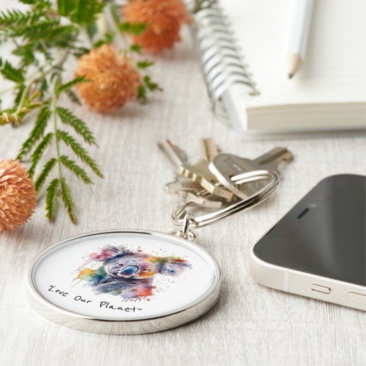 Koala Knuffels in kleur, op maat Sleutelhanger (Zijkant)