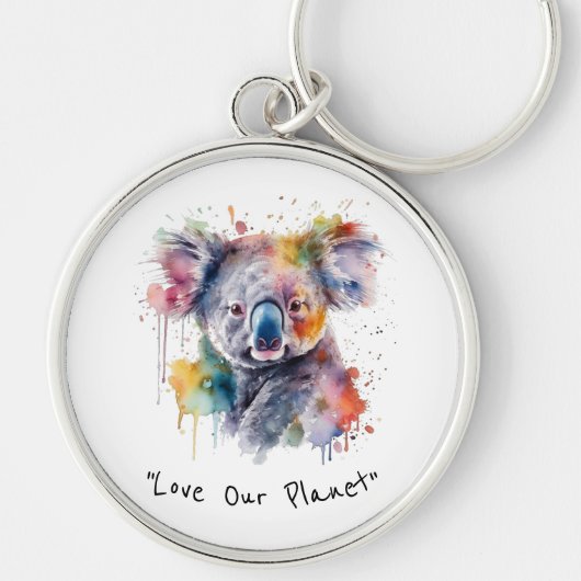 Koala Knuffels in kleur, op maat Sleutelhanger (Voorkant)