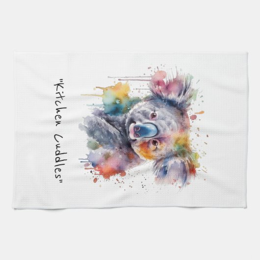 Koala Knuffels in kleur, op maat Theedoek (Horizontaal)