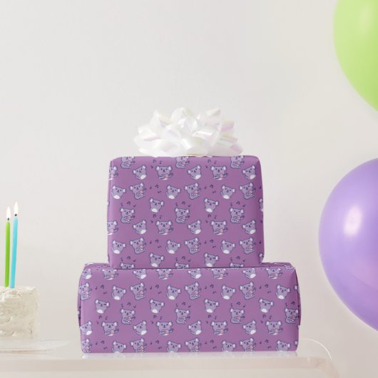 Koala Koala gitaar spelend paars Cadeaupapier (Feestgeschenken)
