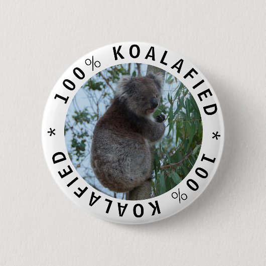 Koala Koalafied Gekwalificeerd Schattige Grappig Ronde Button 5,7 Cm (Voorkant)