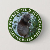 Koala Koalafied Gekwalificeerde Dierenarts Schatti Ronde Button 5,7 Cm (Voorkant)
