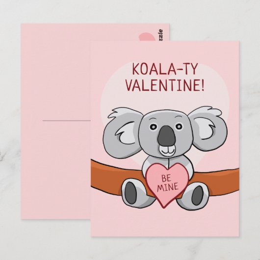 Koala Koality Be Mine Valentijn Briefkaart (Voorkant / Achterkant)