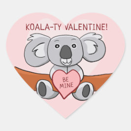 Koala Koality Be Mine Valentijn Hart Sticker