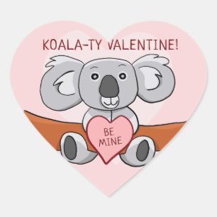 Koala Koality Be Mine Valentijn Hart Sticker