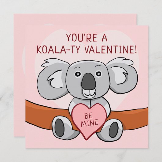Koala Koality Be Mine Valentijnsdag Kaart (Voorkant / Achterkant)