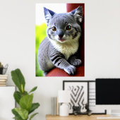 Koala: Koel en schattig hybride kat | AI Art. Poster (Thuiskantoor)