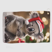 Koala Kris Kringle: Christmas Down Under Golfhanddoek (Horizontaal)