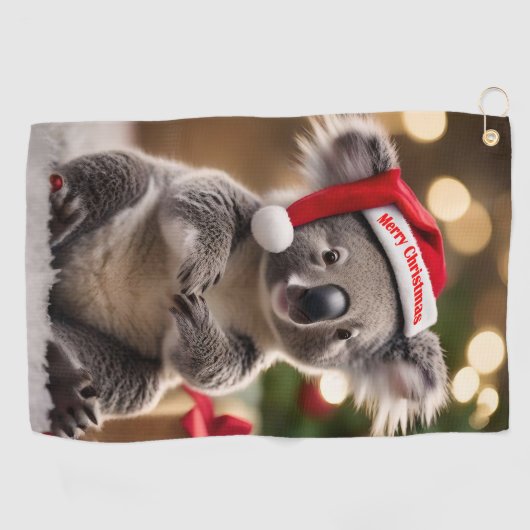 Koala Kris Kringle: Christmas Down Under Golfhanddoek (Horizontaal)