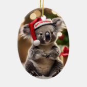 Koala Kris Kringle: Christmas Down Under Keramisch Ornament (Achterkant)
