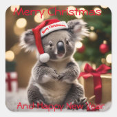 Koala Kris Kringle: Christmas Down Under Vierkante Sticker (Voorkant)