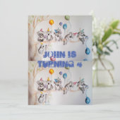 Koala Kunst Waterverf Jongens Verjaardagsuitnodigi Kaart (Staand voorkant)