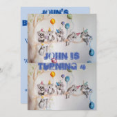 Koala Kunst Waterverf Jongens Verjaardagsuitnodigi Kaart (Voorkant / Achterkant)