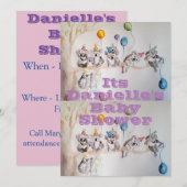 Koala Kunst Waterverf Meisjes Baby Shower Uitnodig Kaart (Voorkant / Achterkant)