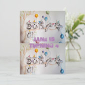 Koala Kunst Waterverf Meisjes Verjaardagsuitnodigi Kaart (Staand voorkant)