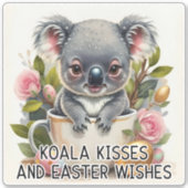 Koala kussen en paaswensen - paaswensen - Sticker (Voorkant)
