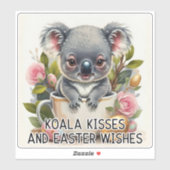Koala kussen en paaswensen - paaswensen - Sticker (Vel)