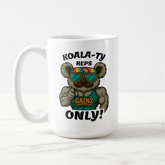 Koala-kwaliteit Reps Alleen – Grappige Koala Gym W Koffiemok (Links)