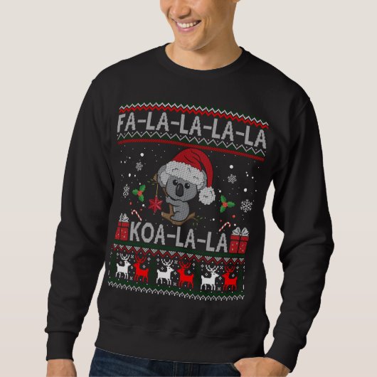 Koala-la-la Cute Koala Beer Australische kerstman Trui (Voorkant)