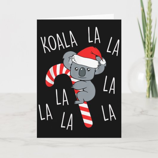 Koala La La La - Aussie Xmas Pun Funny Australian  Kaart (Voorkant)