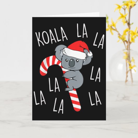 Koala La La La - Aussie Xmas Pun Funny Australian  Kaart (Gele Bloem)