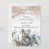 Koala Leaves Baby shower Kaart (Voorkant)