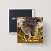 Koala Love_ Vierkante Button 5,1 Cm (Voorkant /achterkant)