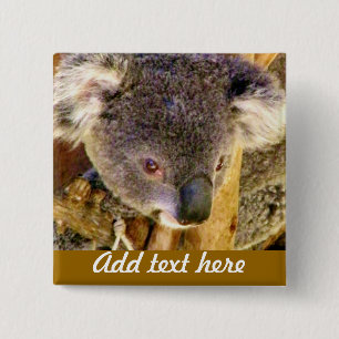 Koala Love_ Vierkante Button 5,1 Cm