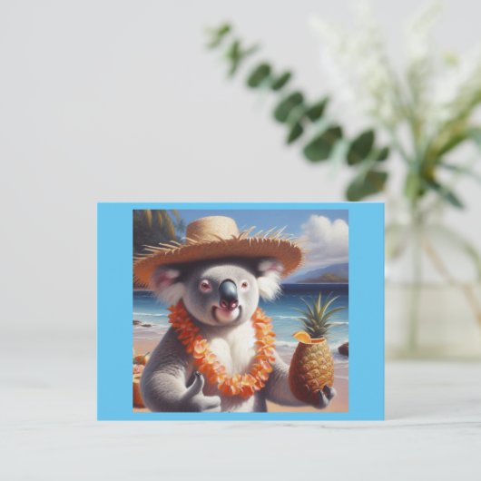 Koala Luau Briefkaart (Staand voorkant)