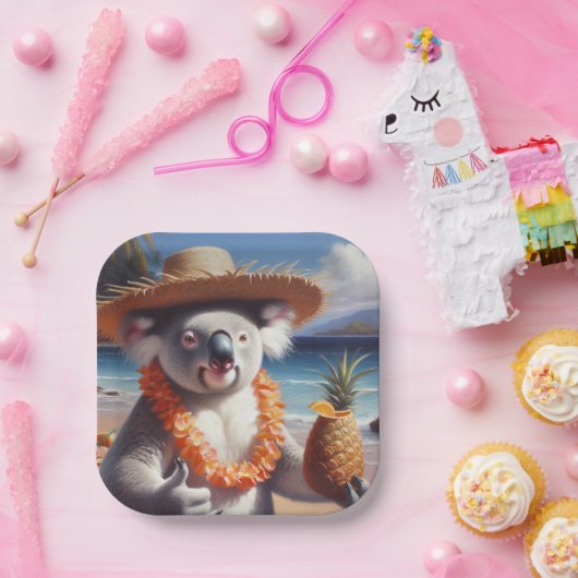 Koala Luau Papieren Bordje (Feest)